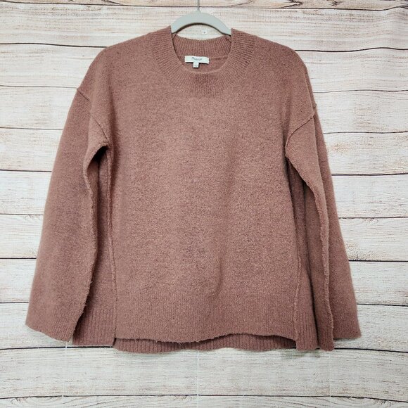 Madewell Women's Small Wool Blend Round Neck Wide Sleeve Oversized Sweater - Picture 1 of 14